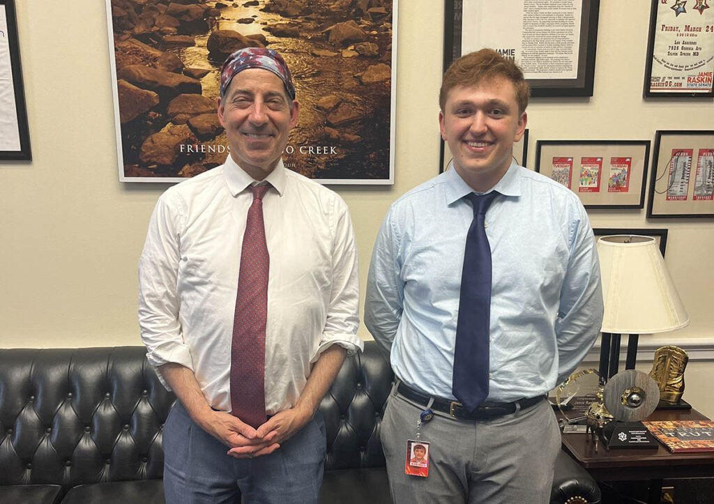 Photo of O'Connel with Maryland Representative Jamie Raskin.